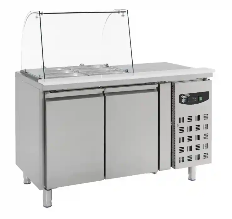 Rabatt Saladette Mit Glas 2 Türen