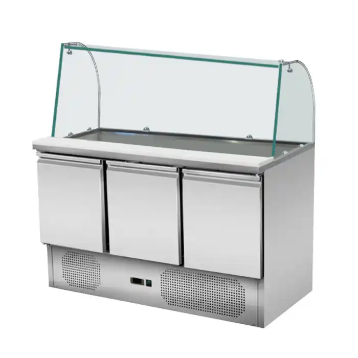 Bestseller Skyrainbow Saladette 137×70 – 3 Türen, Glas gebogen