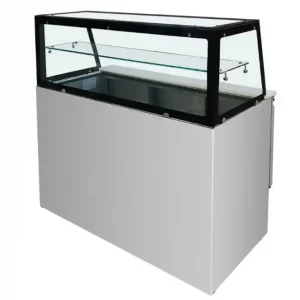 Skyrainbow Saladette 90×70 – 2 Türen, Glas gerade (schwarz) Expressversand