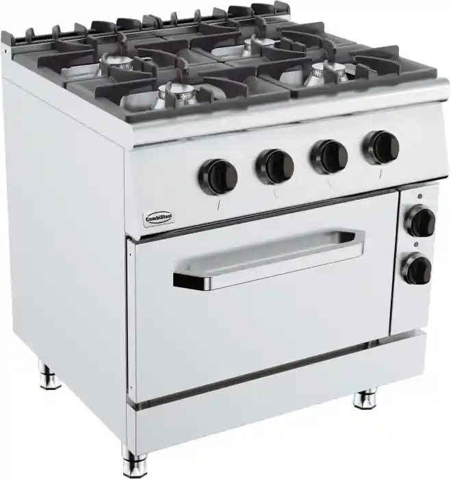 Base 900 Gasherd 4 Br. Mit El. Backofen Echt