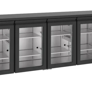 Barkühler schwarz, 4 Glastüren, 680 Liter Neu