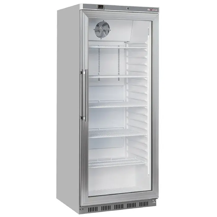 Kühlschrank GN 2/1, Glastür, belüftet, 600 Liter. aus Edelstahl Nur Für Kurze Zeit