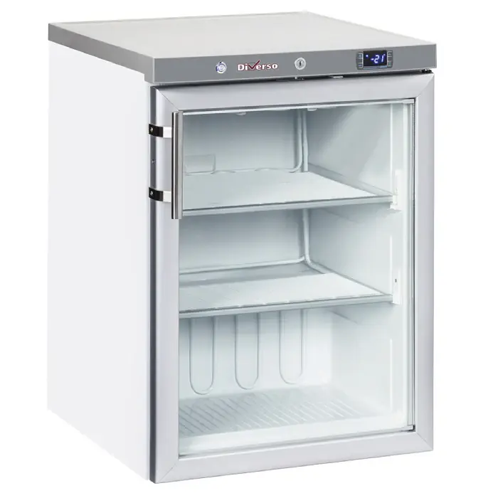 Statischer Gefrierschrank, Glastür, 200 Liter - Weiß Echt