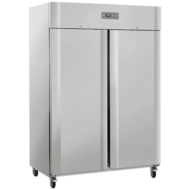 Schnäppchen Gefrierschrank-Schrank 1200 Liter 2 Türen GN 2/1, auf Rädern, 2 mit Bremsen
