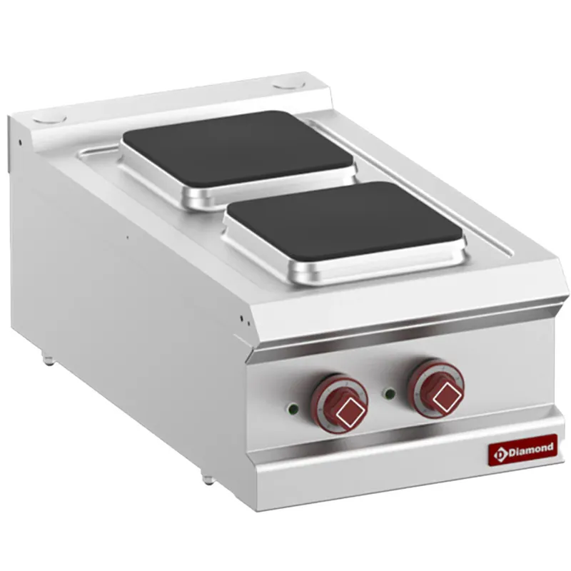 Elektro Plattenherd mit 2 Quadrat Platten -Top- - E7/2PQ4T-N Preis Gesenkt