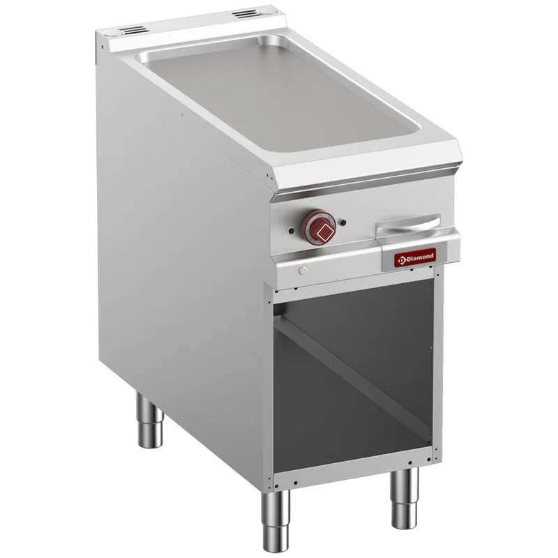 Echt Elektro-Grillplatte, glatt, Modul 1/2, offener Unterbau - E9/PLA4-N