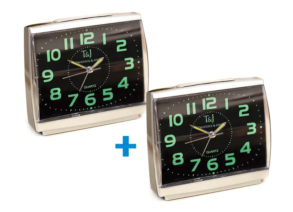Neu Leuchtender Wecker mit Präzisions-Quarzwerk, 2er-Set