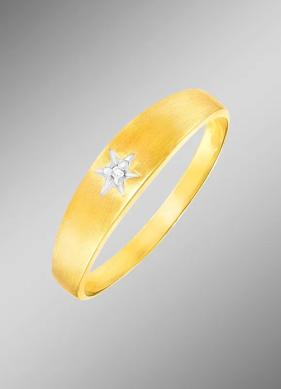 Aktuell Schöner Damenring in Bicolor mit Diamant