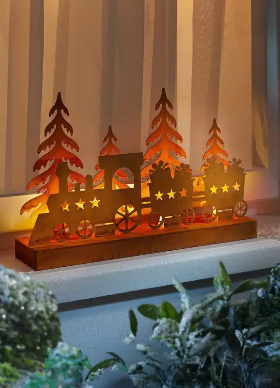 LED-Silhouette Weihnachtszug aus Metall Top-Angebot