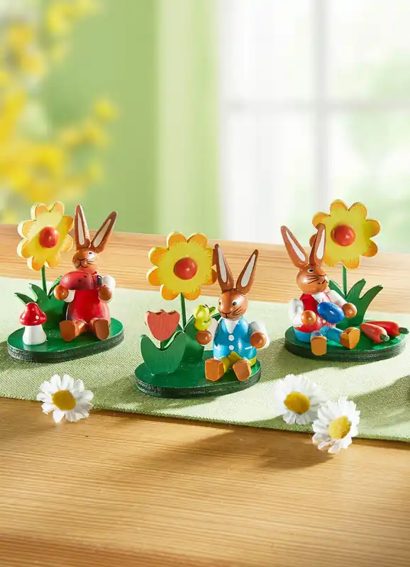 Garantierte Lieferung Hasen aus Holz, 4er-Set