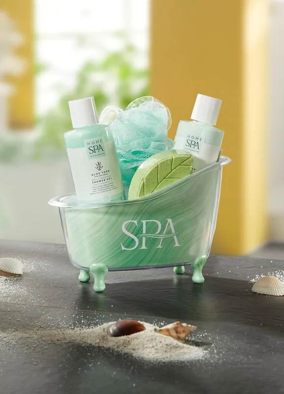 Geprüft Bade-Set in Duftrichtung Aloe Vera, 5-teilig