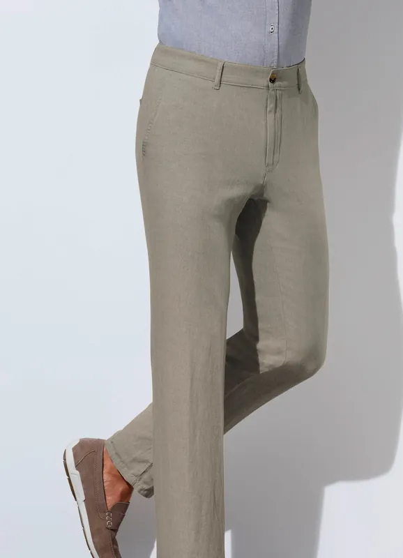 "Francesco Botti"-Hose mit Leinen in 3 Farben Highlight