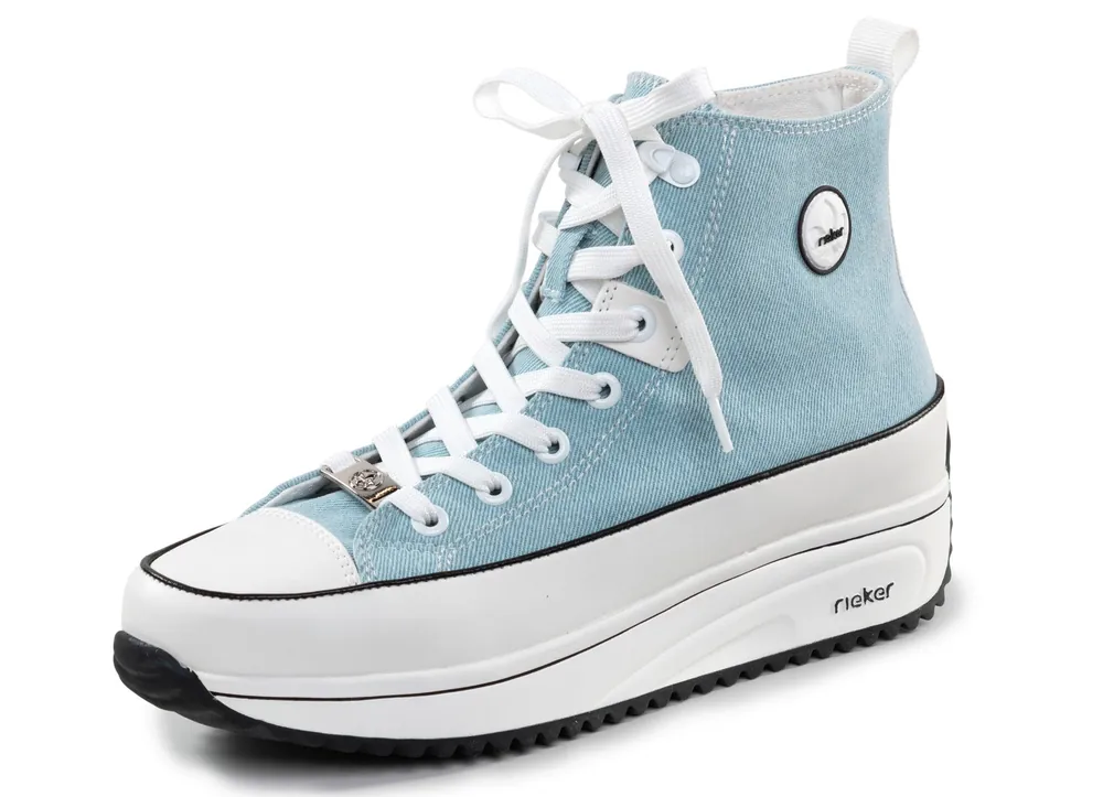 Preisknaller Rieker Schnür-Bootie in Leo-Print oder Denim-Style