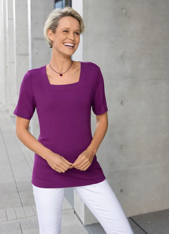 Shirt mit Karree-Ausschnitt Highlight