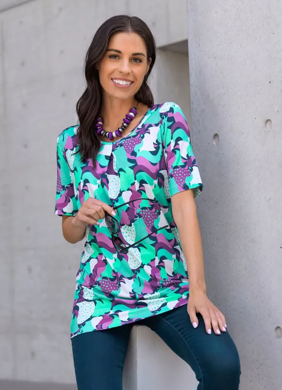 Top-Seller Shirt mit farbbrillantem Allover-Druck