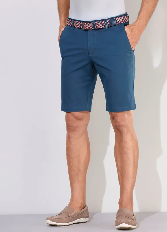 Lässige "Redpoint"-Bermudas mit Stoffgürtel in 3 Farben Echt