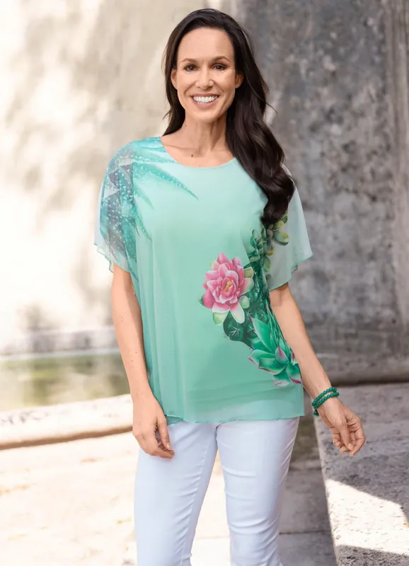 Tunika mit Floraldruck Schneller Versand