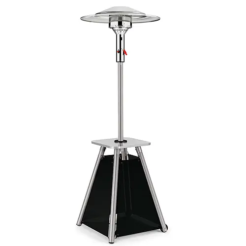 Terrassenheizer Trendstyle schwarz silberfarben Standgerät Echt