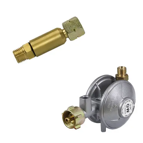 1145 Profi Gas Kit, bestehend aus Sicherheitsdruckregler und Schlauchbruchsicherung Garantierte Lieferung
