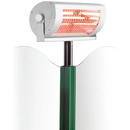 9100022 Windschutz-Pfostenhalterung, Farbe titan, Einsteckhöhe 182 mm, Breite 41 mm, sichtbare Höhe 19,5 mm, ohne Strahler Markenprodukt