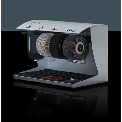Rabatt Schuhputzmaschine Elegance Couleur • silberfarben Fußsensor 3 Bürsten Ø 130 mm