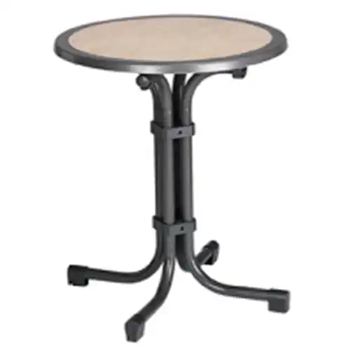 Top-Preis Gastro-Klapptisch BOULEVARD beige anthrazit Dekor Catalan Ø 600 mm