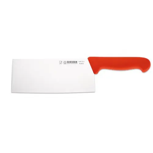 Schnäppchen Hackmesser gerade Klinge chinesische Form glatter Schliff rot Klingenlänge 19 cm L 33 cm