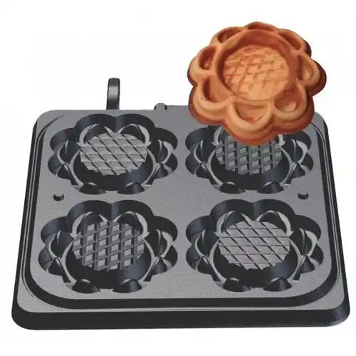 Preiswert Backplatte Waffeltörtchen Waffelgröße Ø 123 x H 28 mm (4x)