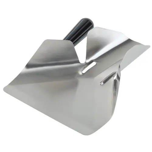 Abverkauf Pommes-Frites-Abfüll-Schaufel Edelstahl 230 x 210 mm • Linkshändergriff
