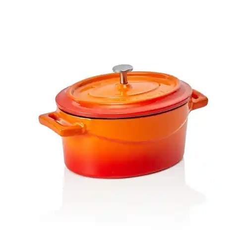 Schnäppchen Cocotte 0,35 ltr orange Gusseisen emailliert induktionsgeeignet