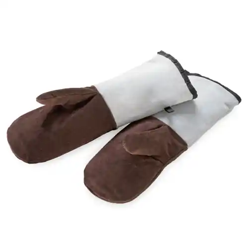 Backhandschuhe braun mit Stulpe 1 Paar 450 mm x 150 mm Super-Preis