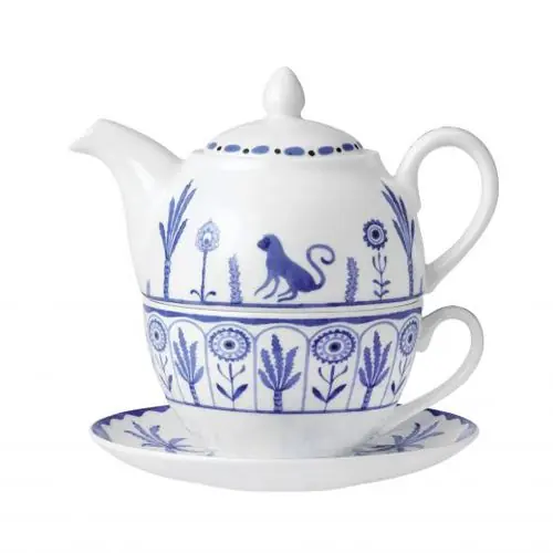 Preiswert Tee-Set SULTAN`S GARDEN BLUE Bone China 46 cl