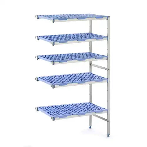 Anbauregal 2050 Roste 5 Ebenen T 500 mm L 649 mm PP Roste blau Finale Aktion