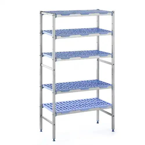 Neue Kollektion Komplettregal 2050 Roste 5 Ebenen T 500 mm L 690 mm PP Roste blau