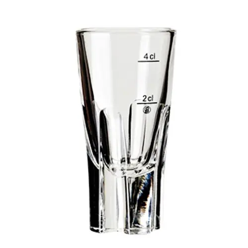 RESTPOSTEN stamper glas Iso 40 5,5 cl mit Eichstrich 2 cl + 4 cl Günstig
