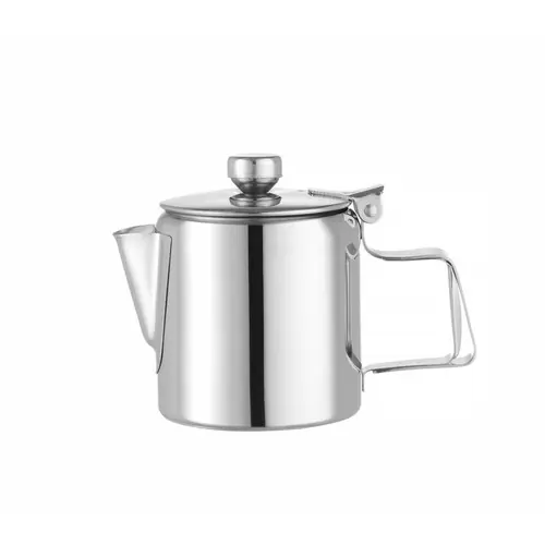 Kaffee-/Teekanne Edelstahl mit Klappdeckel 0,2 ltr Ø74x(H)95mm Markenware