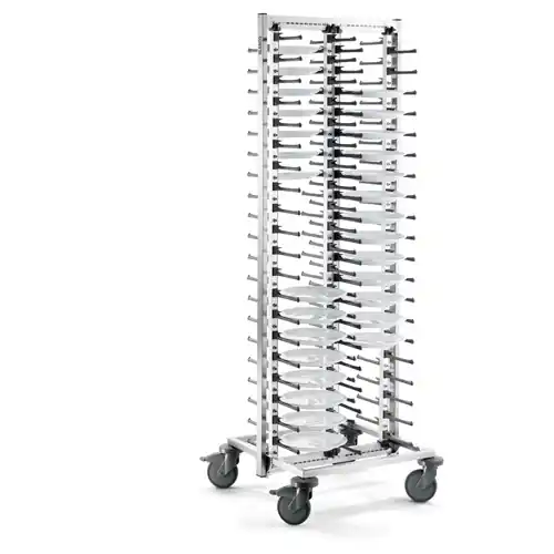 Neu Teller-Stapelsystem SERVISTAR GASTRO 80 Telleranzahl 80 4 Lenkrollen Kunststoff