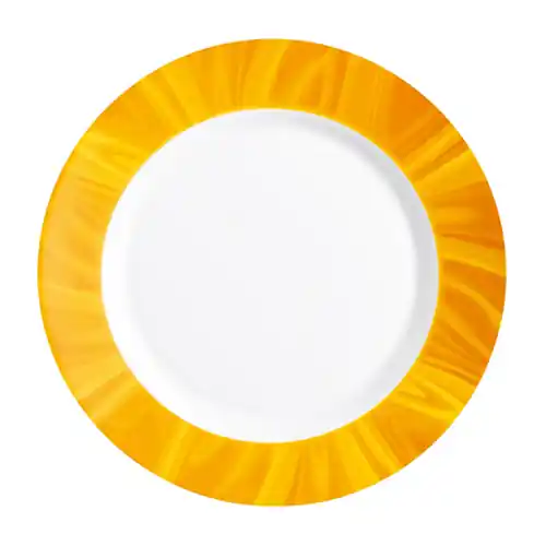 Teller tief Ø 230 mm NATURA YELLOW Hartglas H 36 mm mit Dekor gelb Echt