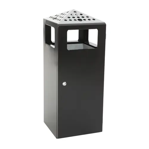 Sonderangebot Ascher-Papierkorb Pyramide Stahl schwarz silber Spitze perforiert