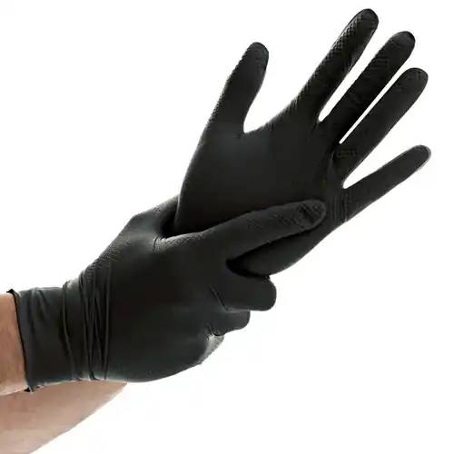 Begrenztes Angebot Nitril-Handschuhe S schwarz HYGOSTAR POWER GRIP puderfrei