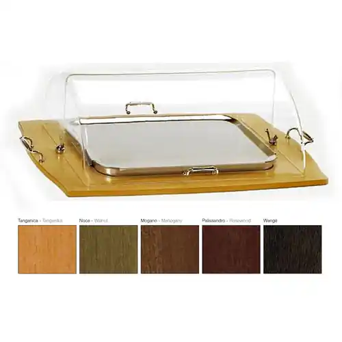 Rabatt Dessertaufsatz PARIS, mit Rolltop-Haube, Holz, Mahagoni