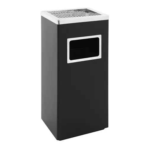 Ascher-Papierkorb Metall schwarz matt rechteckig Echt