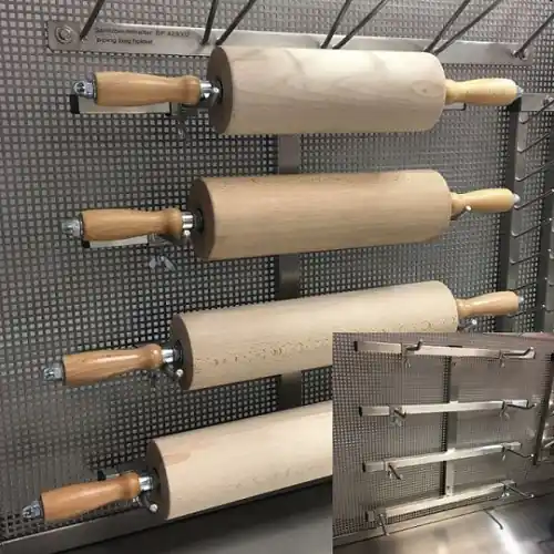 Markenware Rollholzhalter Edelstahl 500 mm H 440 mm passend für 4 Rollhölzer