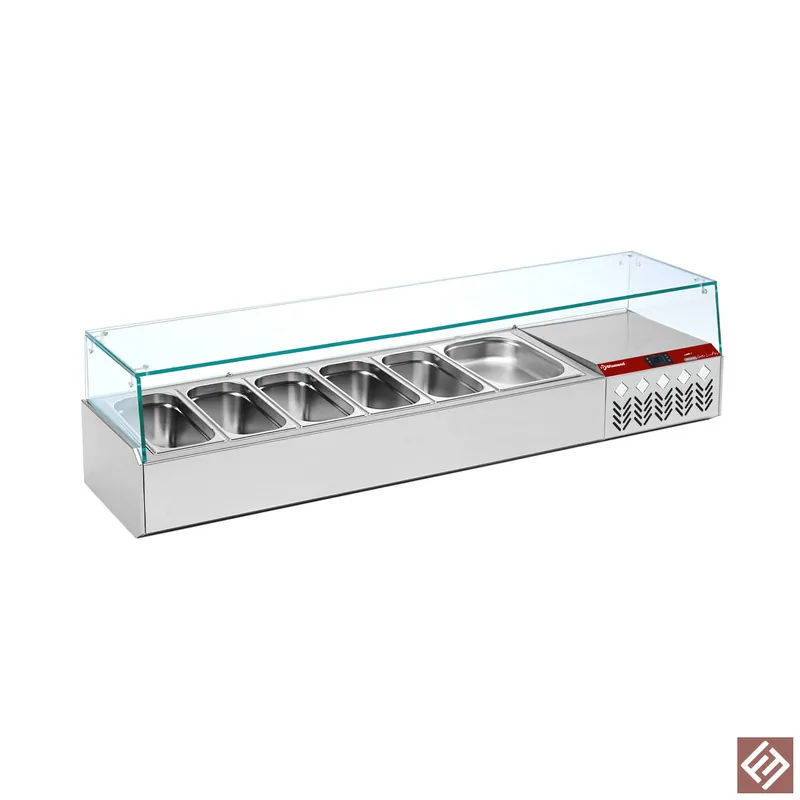 Kühlaufsatz GN 6x1/3, mit gerader Glasscheibe Versand Am Gleichen Tag