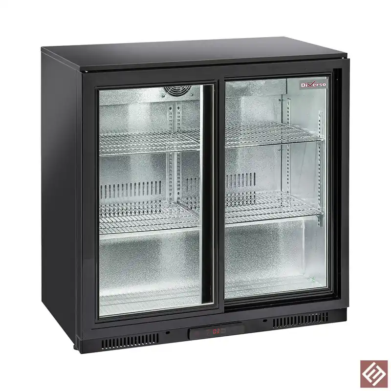 Highlight Belüfteter Flaschenkühler "Hinterbar", 2 Glas- Schiebetüren