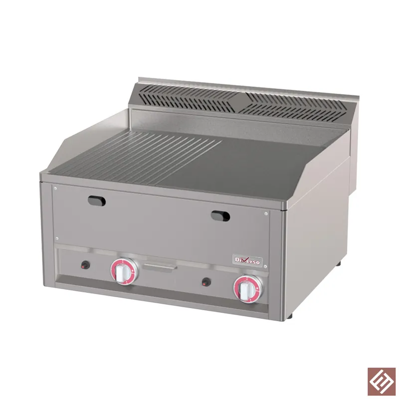 Neuheit Doppelte Gas-Kochplatte, 1/2 glatt 1/2 geriffelt -Top-