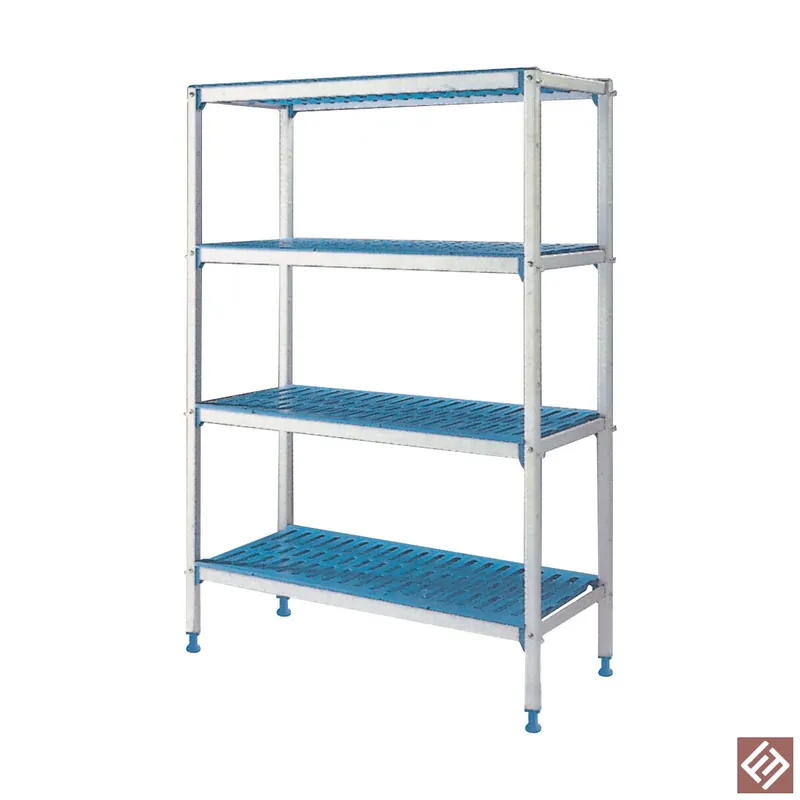 Anbauregal linear aus eloxiertem Aluminium 4 Böden "Modular Rack" Finale Aktion