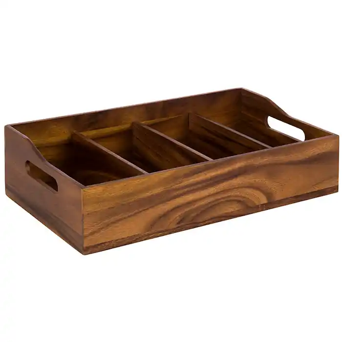 Abverkauf ACACIA Besteckkasten - 51 x 28 x 14,5 cm - Akazienholz
