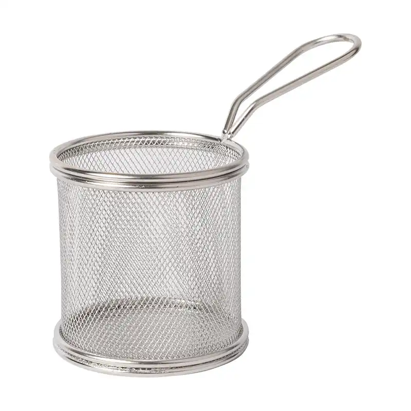 Billig SNACK-HOLDER - Servier-Frittierkorb Ø 9 x 9,5 cm - Grifflänge 10 cm