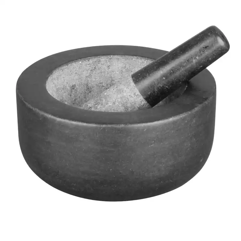 Letzte Chance Granitmörser mit Stößel - Ø 20,3 x 11 cm